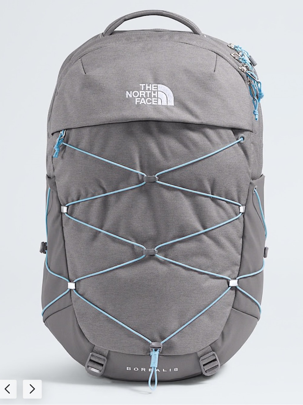 The North Face Gray Backpack with Light Blue Bungee Flexvent - Picture 3 of 17